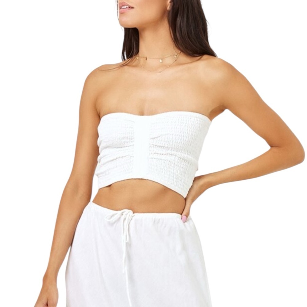 L*SPACE Summer Feels Tube Top in Cream Size M